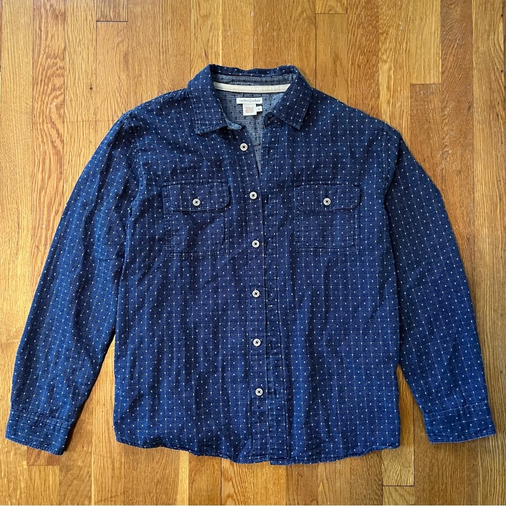 carbon2cobalt blue button up shirt